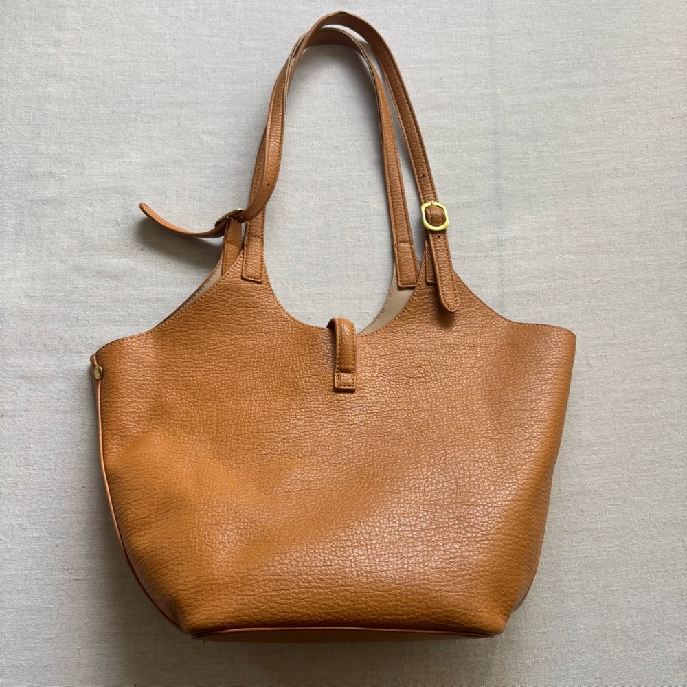 Miztique Isabelle 2-in-1 Camel Vegan Leather Tote | Modern - Picture 3 of 11